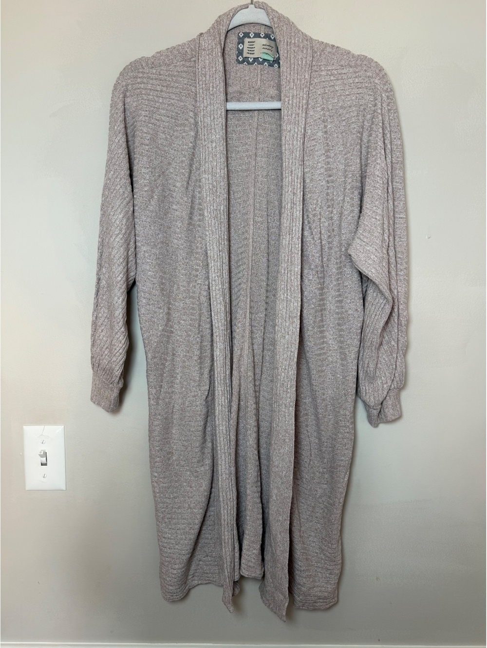 Anthropologie Saturday Sunday Women’s XS Beige Long Ribbed Cardigan Sweater